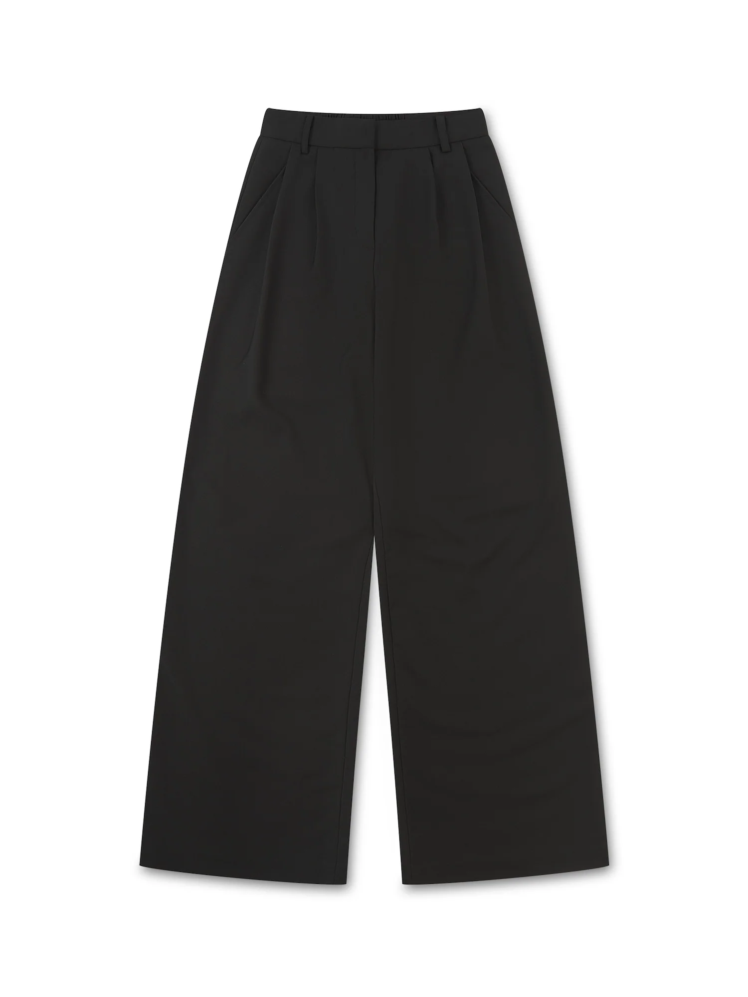 'SAMANTHA' DEEP PLEAT WIDE LEG TROUSERS BLACK - Image 3