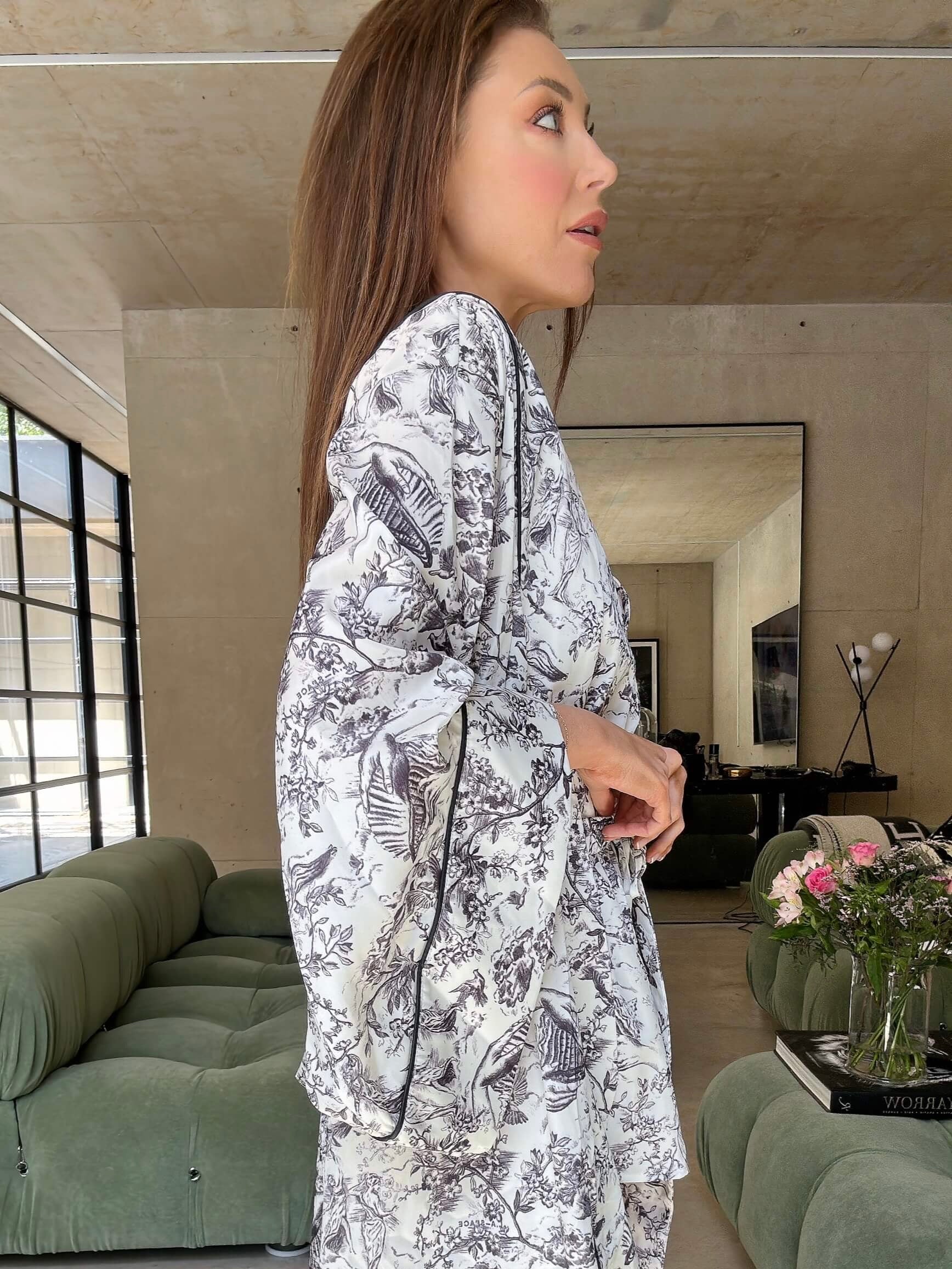 L.A-S SIGNATURE TOILE ROBE WHITE MULTI - Image 6