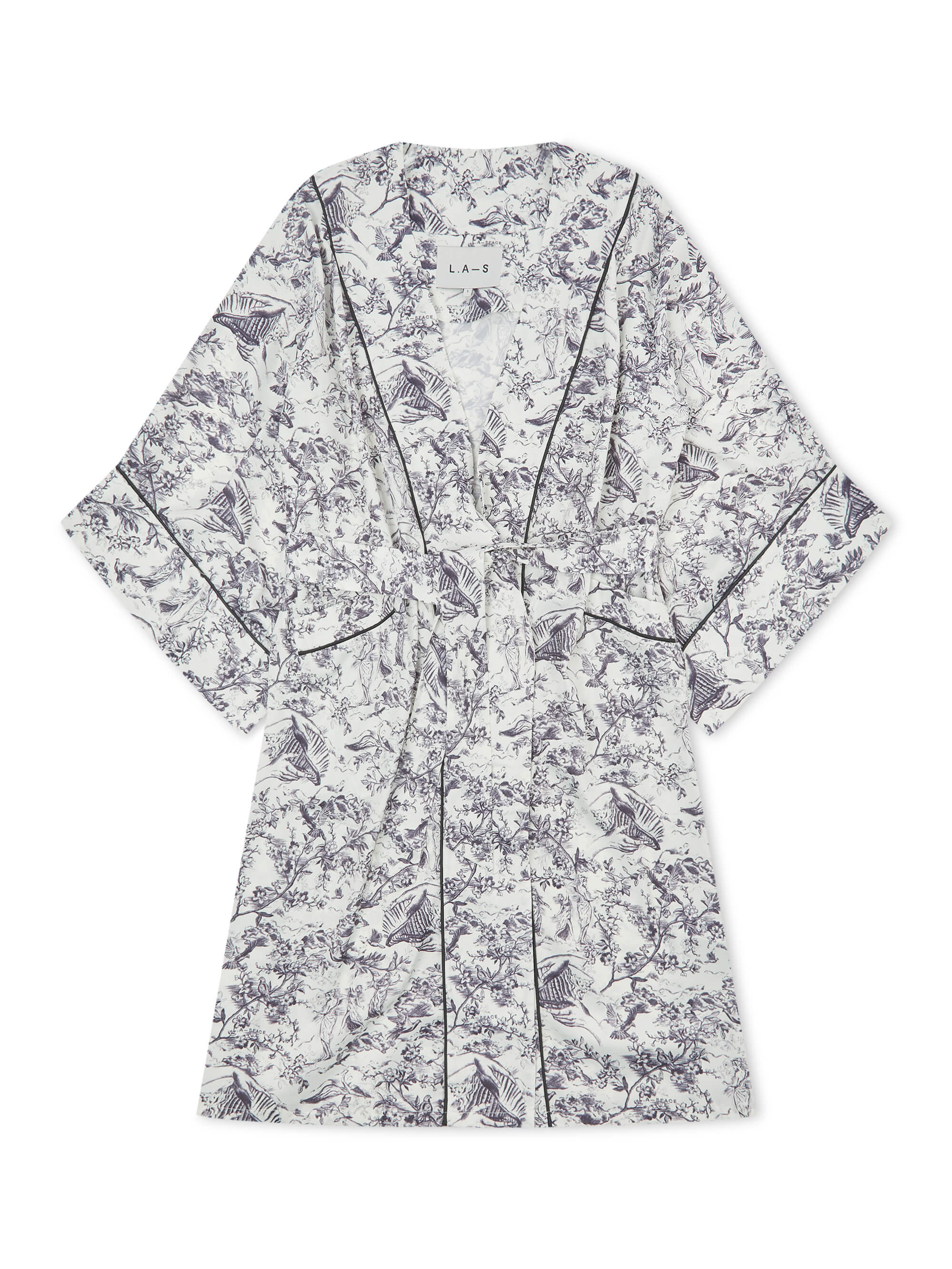 L.A-S SIGNATURE TOILE ROBE WHITE MULTI - Image 8